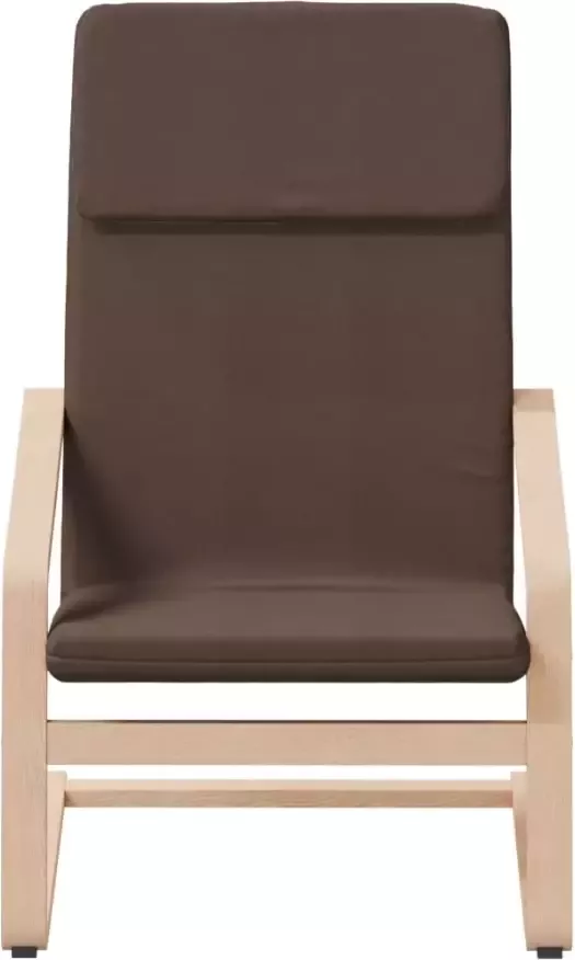 VIDAXL Relaxstoel met voetenbank stof donkerbruin - Foto 2