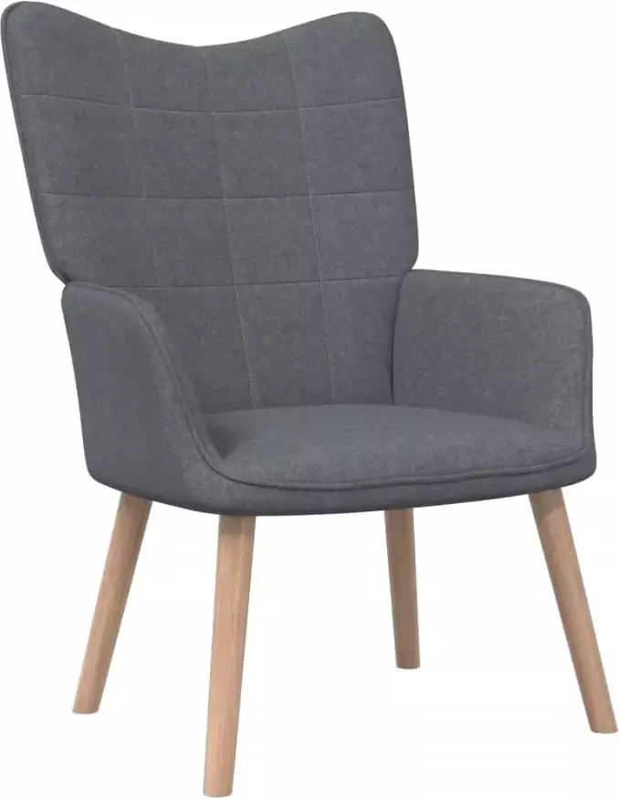 VIDAXL Relaxstoel met voetenbank stof donkergrijs - Foto 4