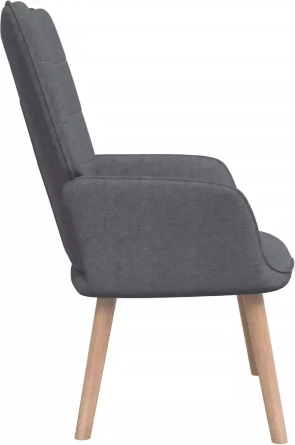 VIDAXL Relaxstoel met voetenbank stof donkergrijs - Foto 3