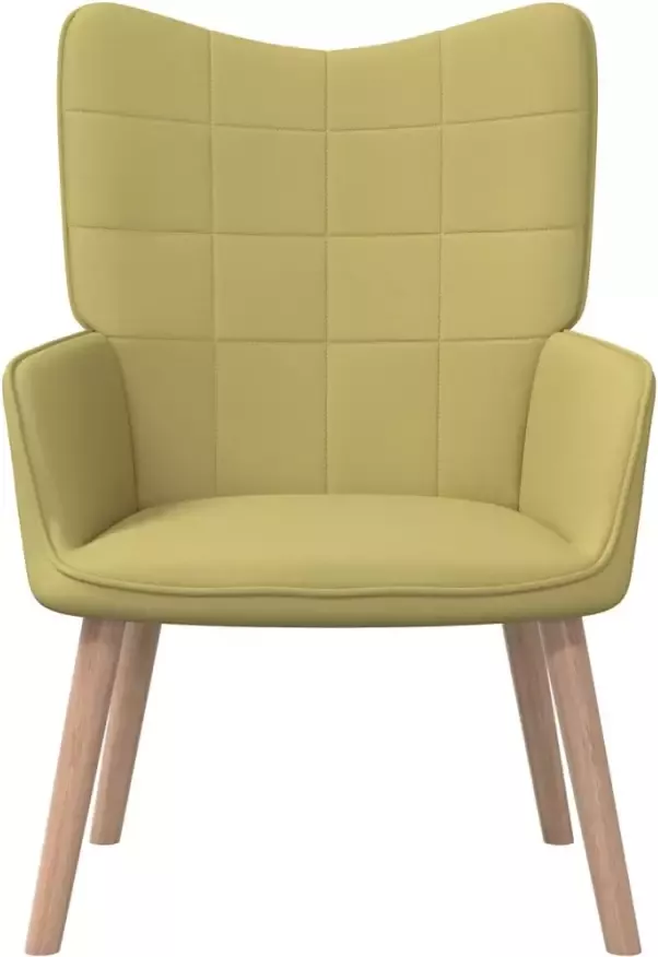 VidaXL Relaxstoel met voetenbank stof groen - Foto 2