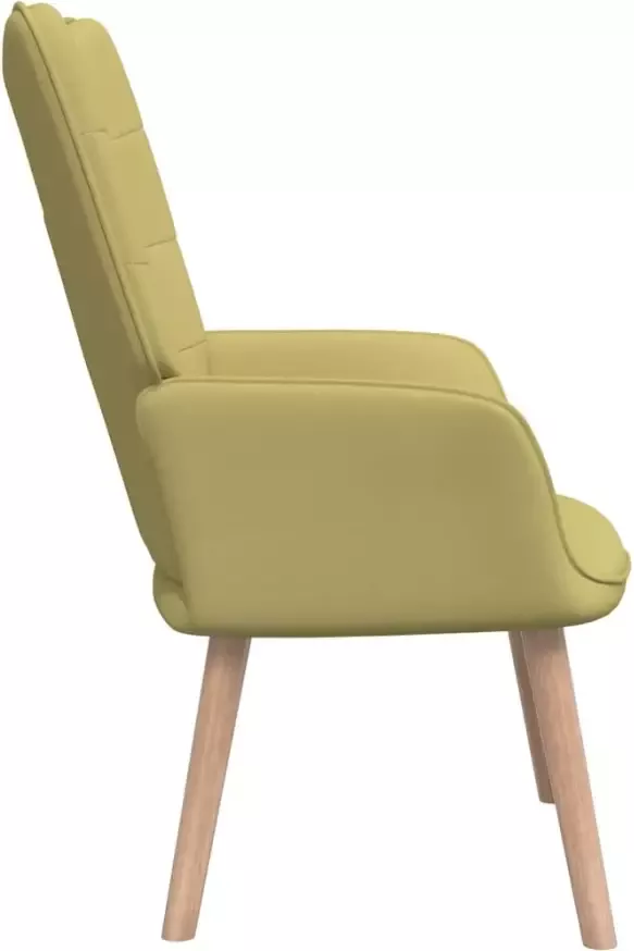 VidaXL Relaxstoel met voetenbank stof groen - Foto 3