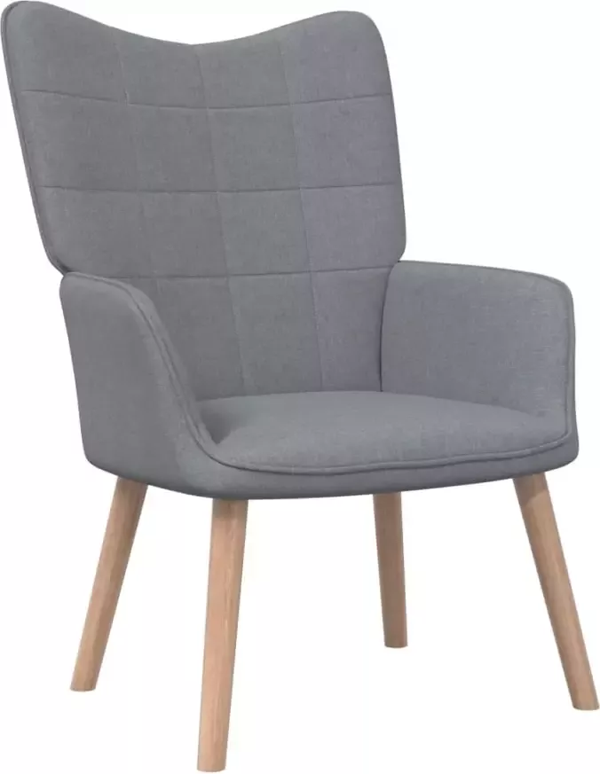 VIDAXL Relaxstoel met voetenbank stof lichtgrijs - Foto 4