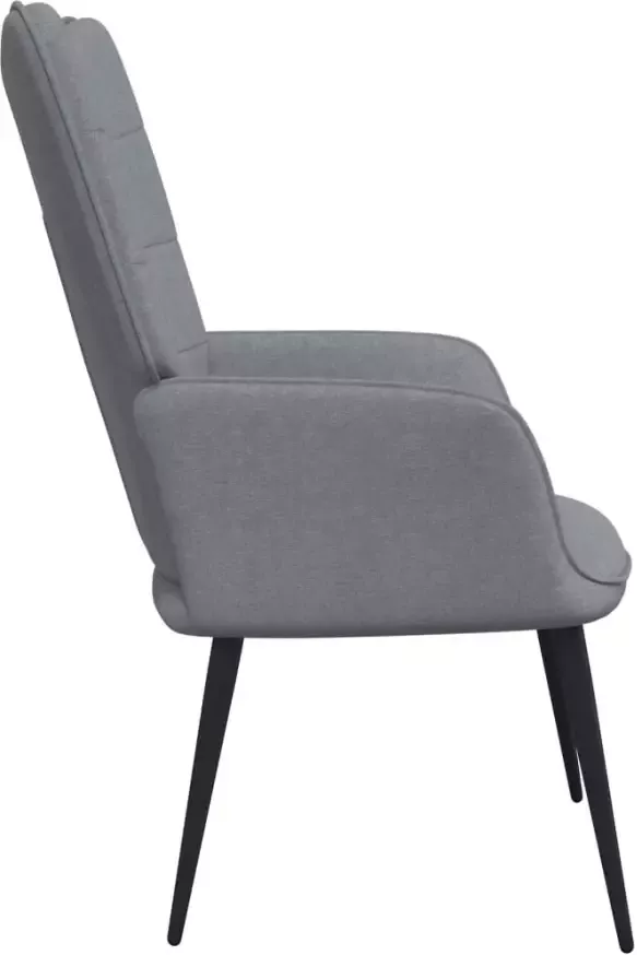 VidaXL Relaxstoel met voetenbank stof lichtgrijs - Foto 3