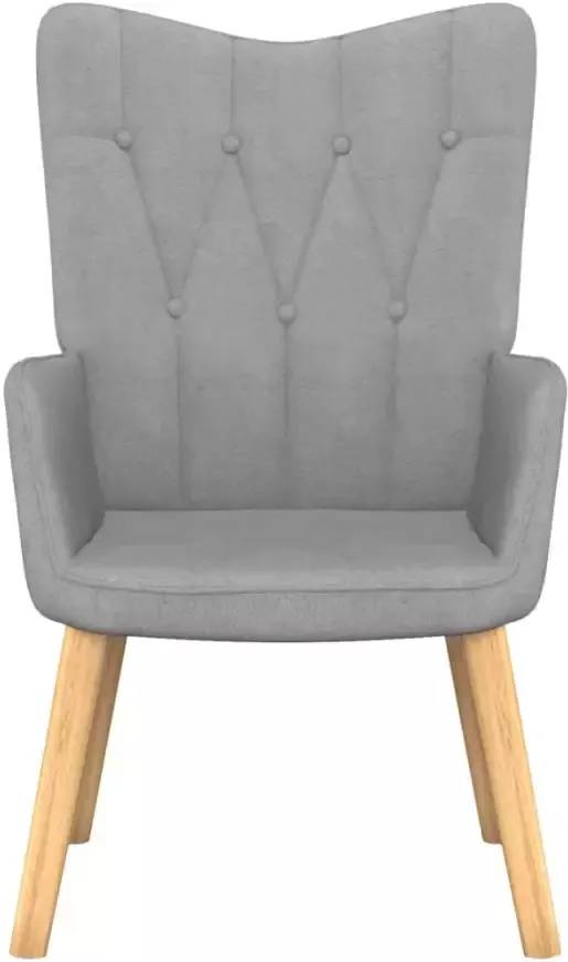 VIDAXL Relaxstoel met voetenbank stof lichtgrijs - Foto 3