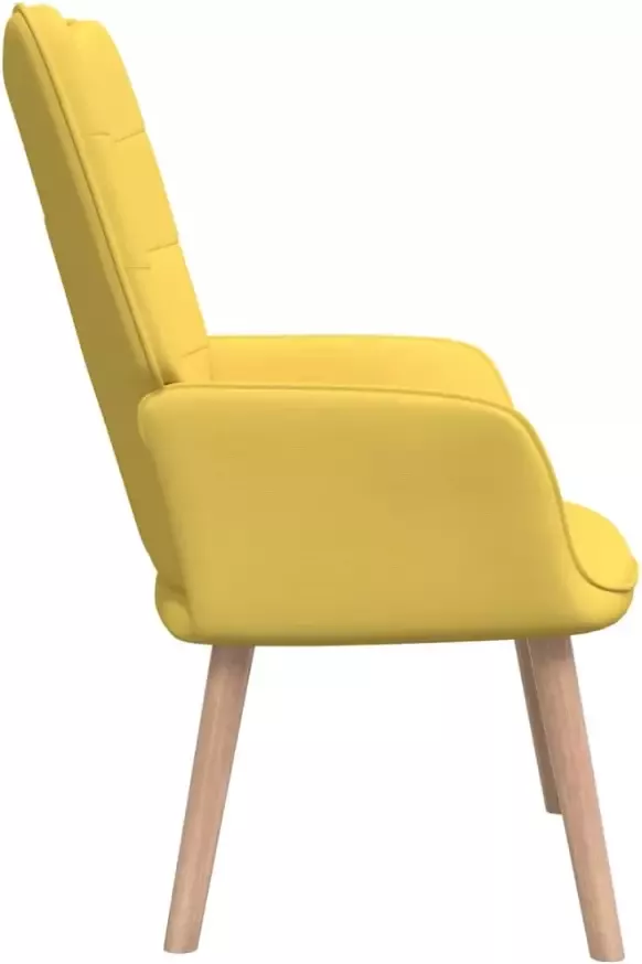 VIDAXL Relaxstoel met voetenbank stof mosterdgeel - Foto 3