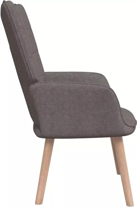 VidaXL Relaxstoel met voetenbank stof taupe - Foto 3