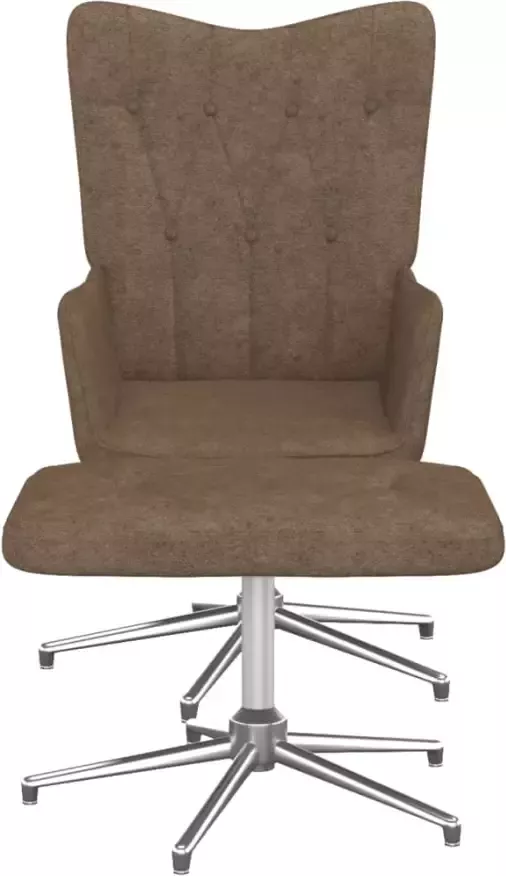 VIDAXL Relaxstoel met voetenbank stof taupe - Foto 4