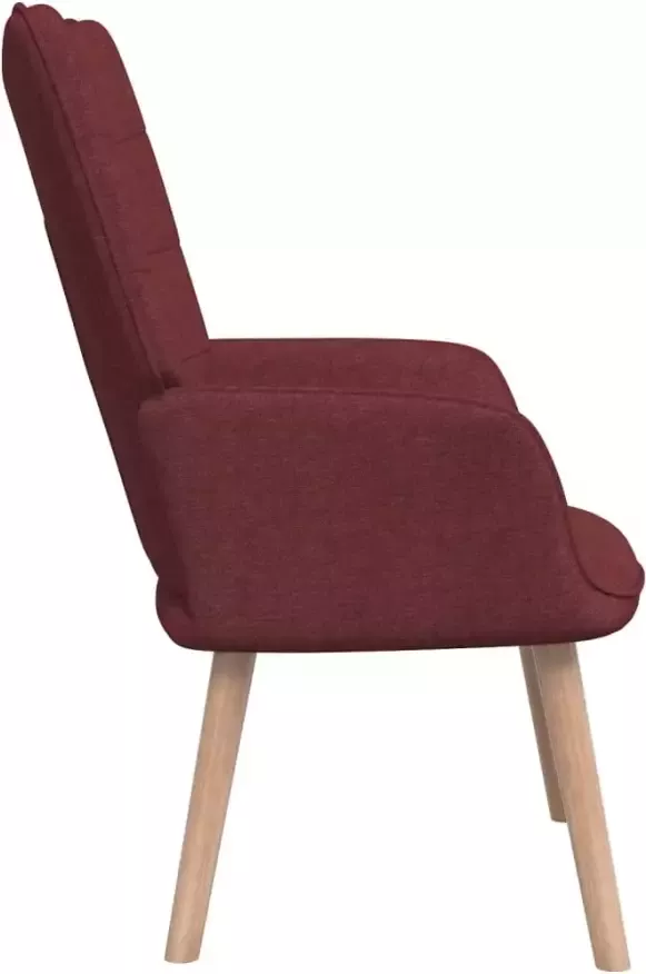 VIDAXL Relaxstoel met voetenbank stof wijnrood - Foto 3