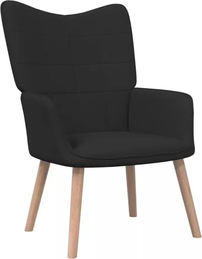 VIDAXL Relaxstoel met voetenbank stof zwart - Foto 4