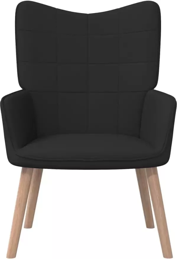VIDAXL Relaxstoel met voetenbank stof zwart - Foto 2