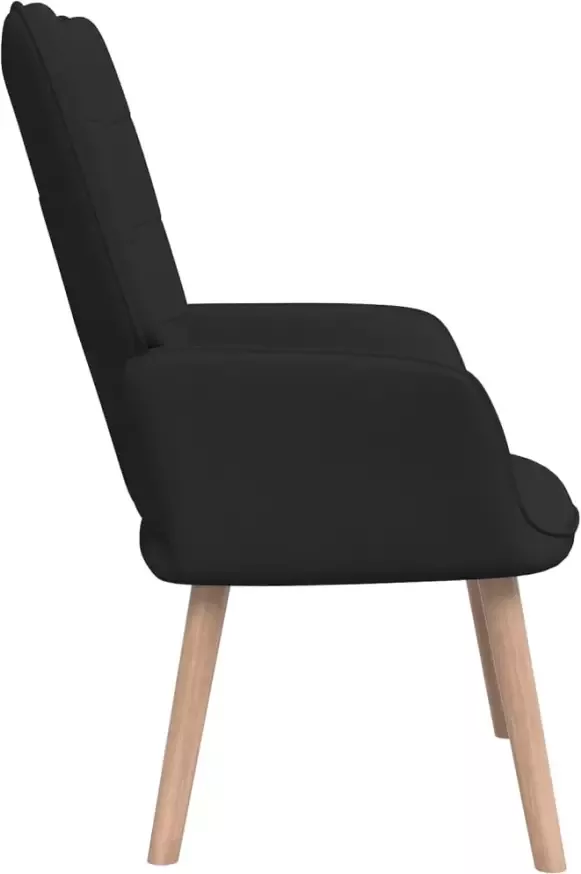 VIDAXL Relaxstoel met voetenbank stof zwart - Foto 3