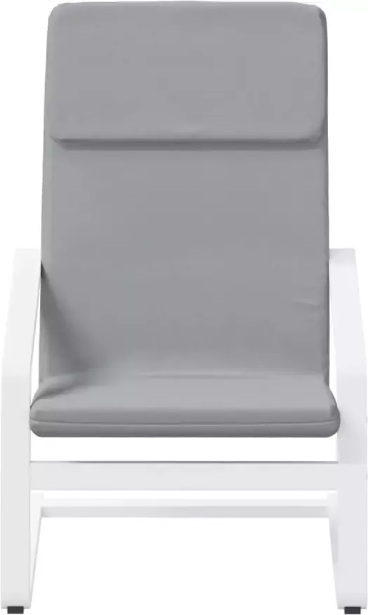 VidaXL Relaxstoel met voetenbankje stof lichtgrijs - Foto 3