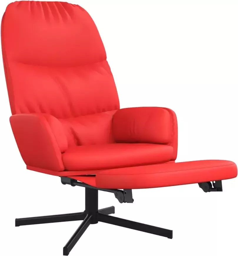 VIDAXL Relaxstoel met voetensteun kunstleer rood