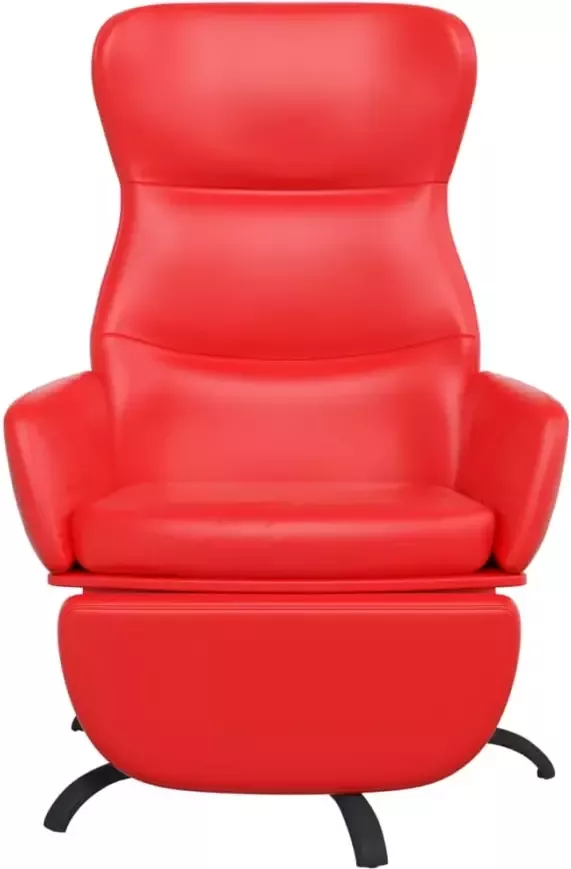 VIDAXL Relaxstoel met voetensteun kunstleer rood