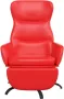 VIDAXL Relaxstoel met voetensteun kunstleer rood - Thumbnail 3