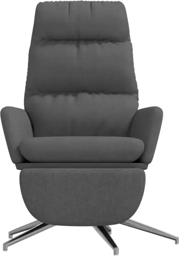 VIDAXL Relaxstoel met voetensteun stof donkergrijs - Foto 2