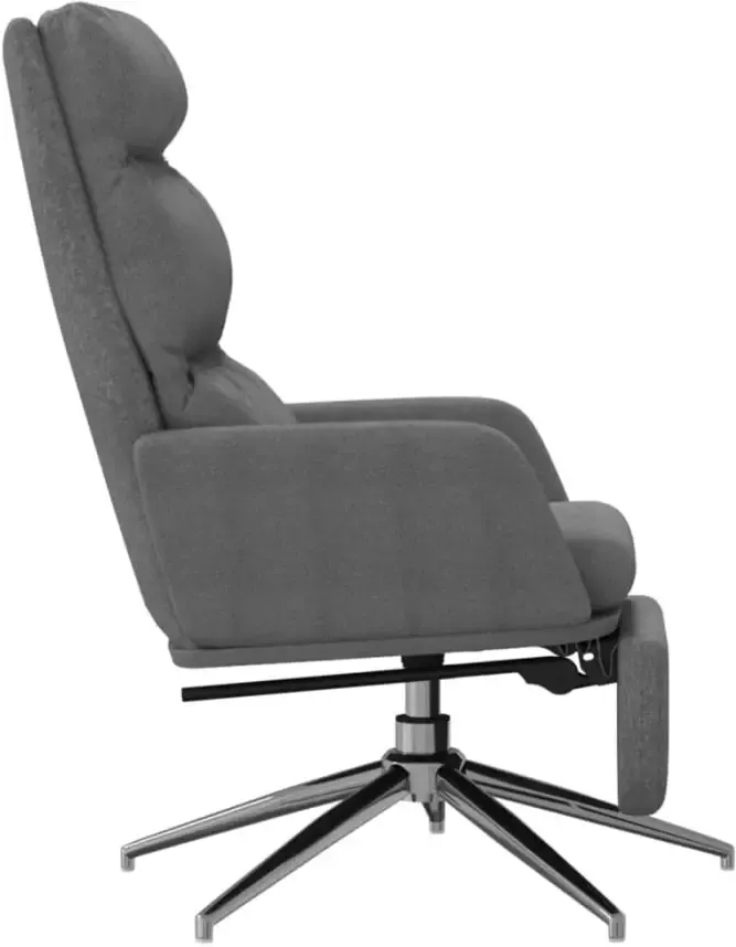VIDAXL Relaxstoel met voetensteun stof lichtgrijs - Foto 2