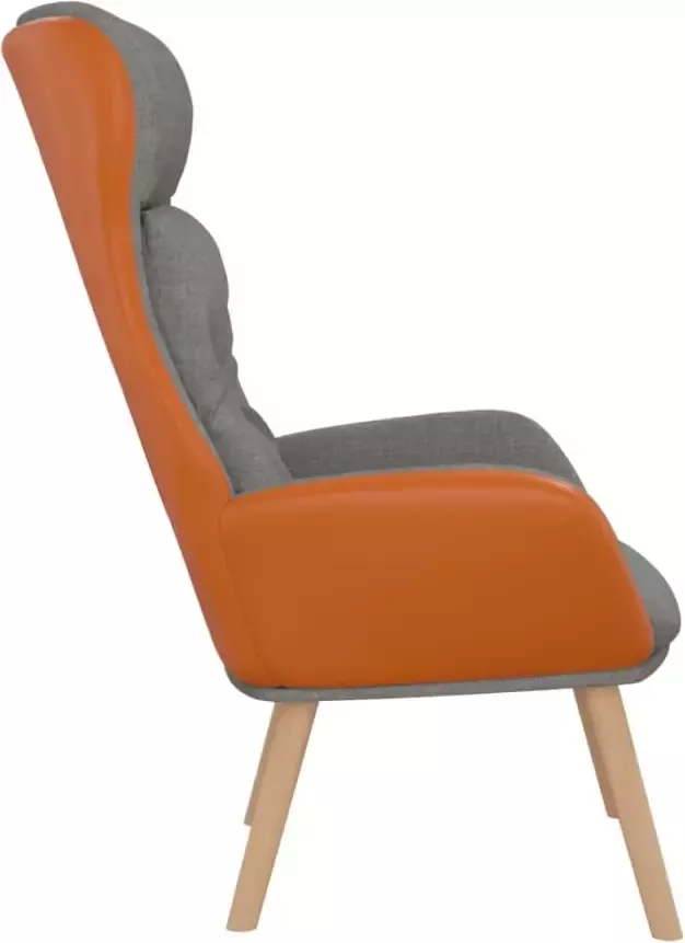 VIDAXL Relaxstoel stof en PVC lichtgrijs - Foto 4