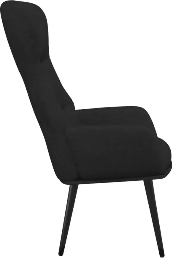 VIDAXL Relaxstoel stof zwart - Foto 4