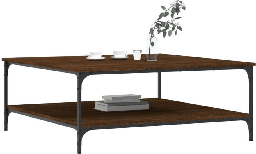 VidaXL -Salontafel-100x100x40-cm-bewerkt-hout-bruin-eikenkleur - Foto 2