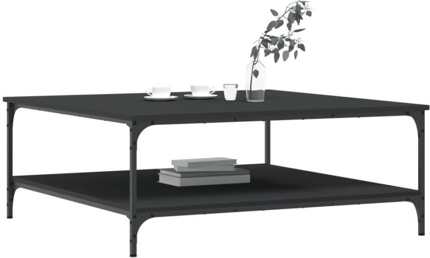 VidaXL -Salontafel-100x100x40-cm-bewerkt-hout-zwart - Foto 4