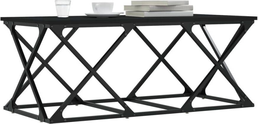 VidaXL -Salontafel-100x49x40-cm-bewerkt-hout-zwart - Foto 4