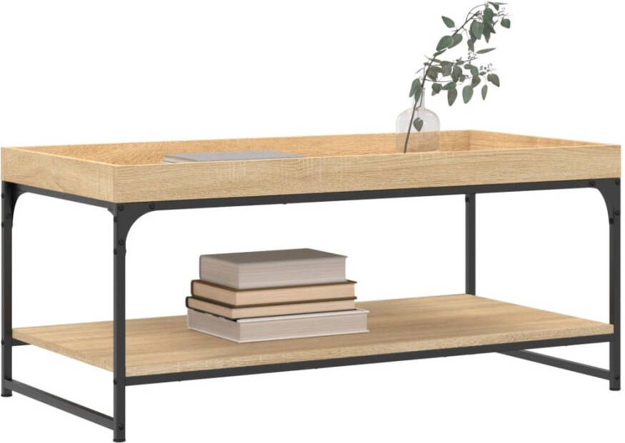 VidaXL -Salontafel-100x49x45-cm-bewerkt-hout-sonoma-eikenkleurig - Foto 4
