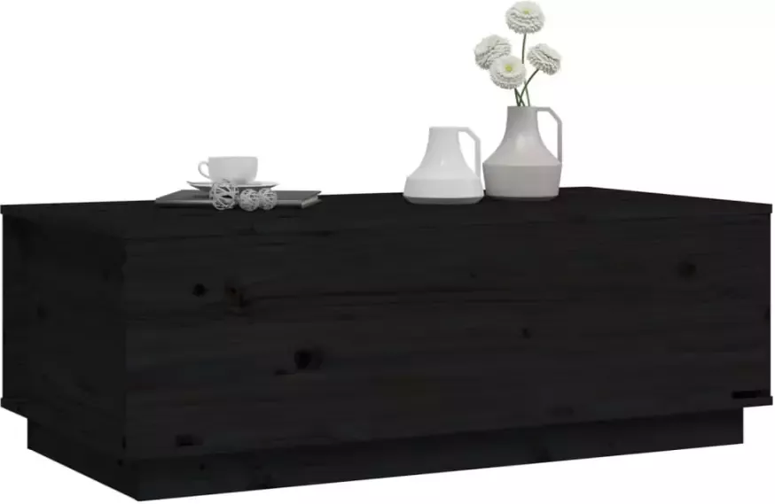 VIDAXL Salontafel 100x50x35 cm massief grenenhout zwart