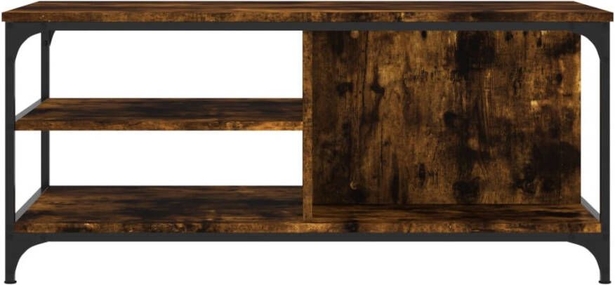 VidaXL -Salontafel-100x50x45-cm-bewerkt-hout-gerookt-eikenkleurig - Foto 1