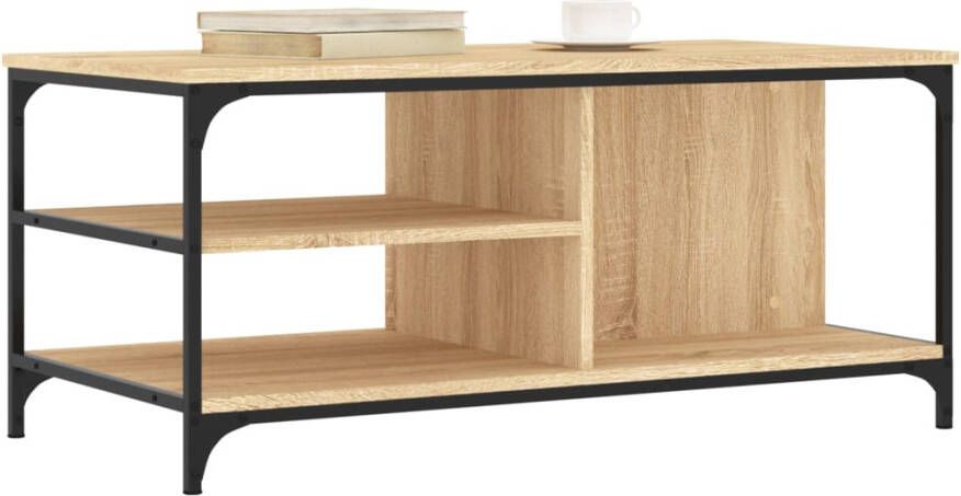 VidaXL -Salontafel-100x50x45-cm-bewerkt-hout-sonoma-eikenkleurig - Foto 1