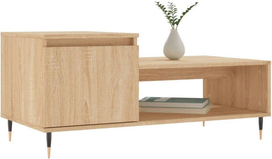 VidaXL -Salontafel-100x50x45-cm-bewerkt-hout-sonoma-eikenkleurig - Foto 4