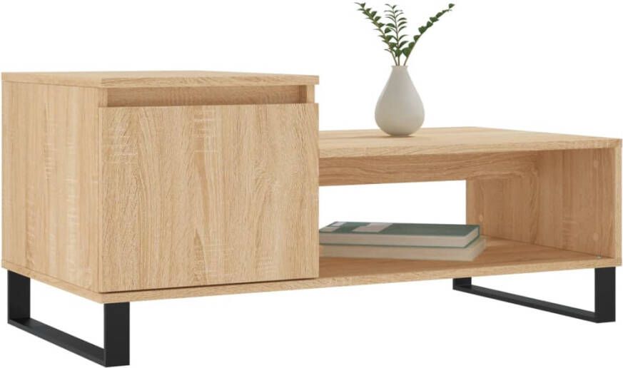 VidaXL -Salontafel-100x50x45-cm-bewerkt-hout-sonoma-eikenkleurig - Foto 3