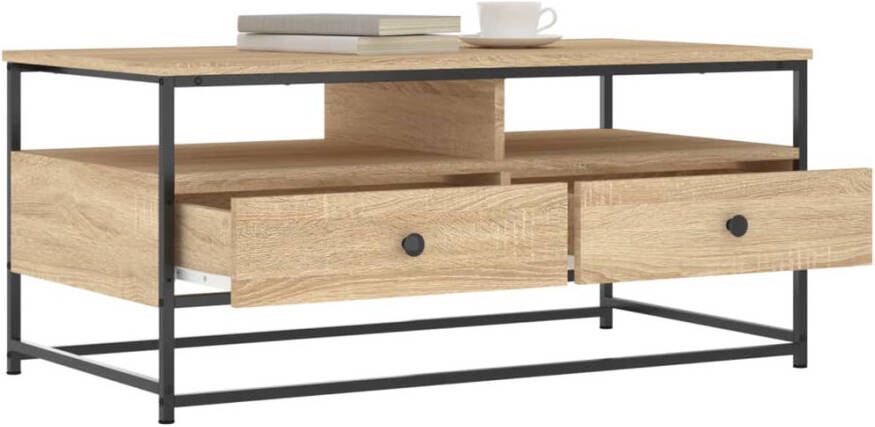 VidaXL -Salontafel-100x51x45-cm-bewerkt-hout-sonoma-eikenkleurig - Foto 4