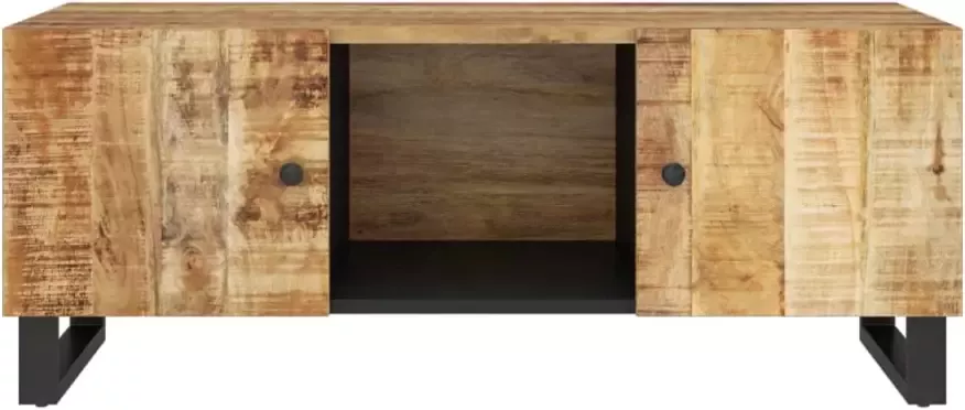 VidaXL -Salontafel-100x54x40-cm-massief-mangohout-en-bewerkt-hout - Foto 4