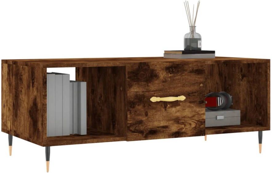 Prolenta Premium INFIORI Salontafel 102x50x40 cm bewerkt hout gerookt eikenkleurig - Foto 4