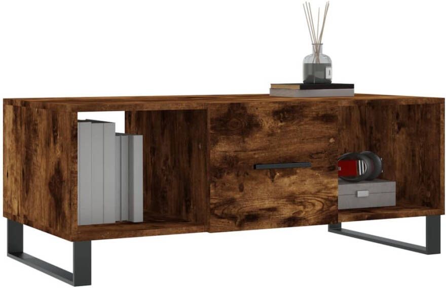 Prolenta Premium INFIORI Salontafel 102x50x40 cm bewerkt hout gerookt eikenkleurig - Foto 3