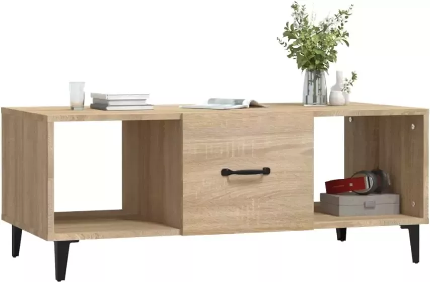 VidaXL -Salontafel-102x50x40-cm-bewerkt-hout-sonoma-eikenkleurig - Foto 2