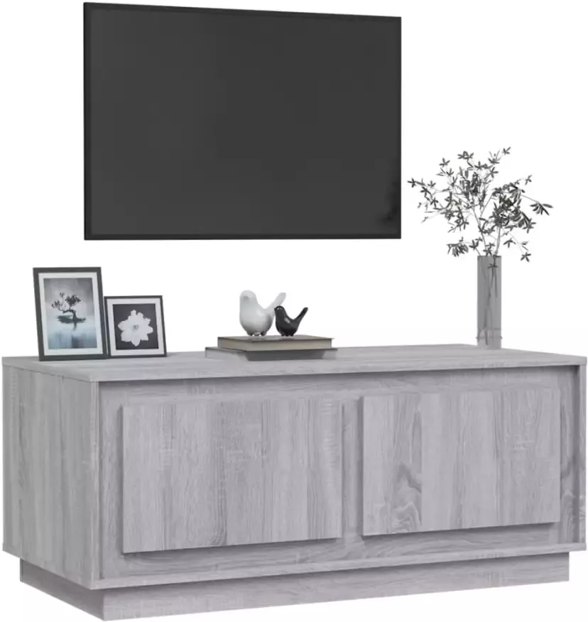 VidaXL -Salontafel-102x50x44-cm-bewerkt-hout-grijs-sonoma-eikenkleurig - Foto 2