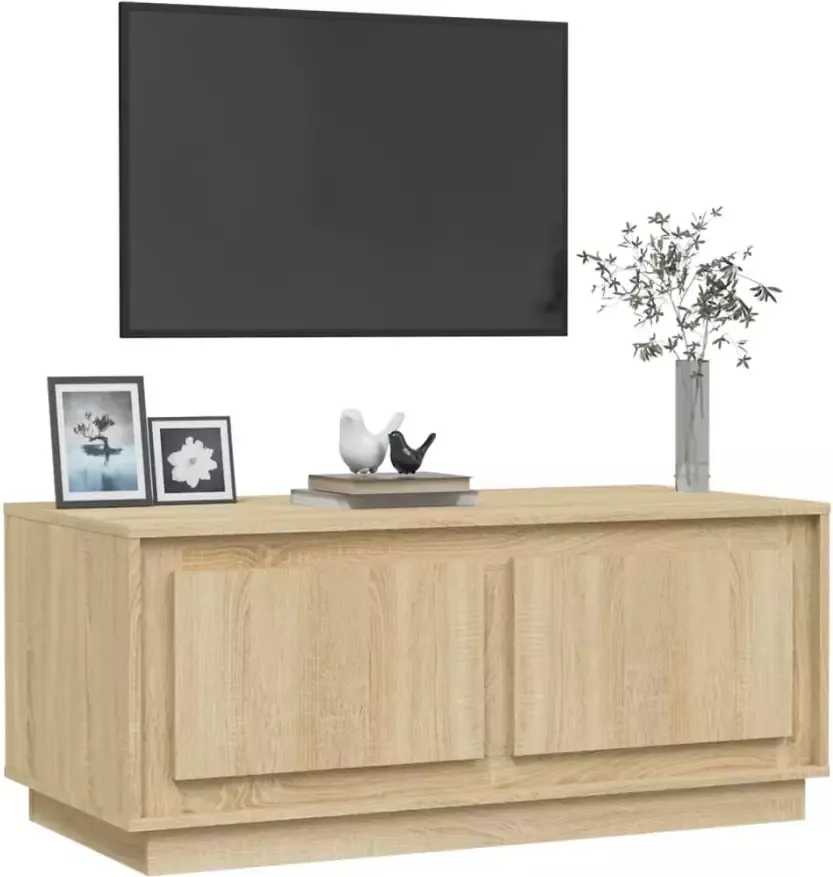 VidaXL -Salontafel-102x50x44-cm-bewerkt-hout-sonoma-eikenkleurig - Foto 4