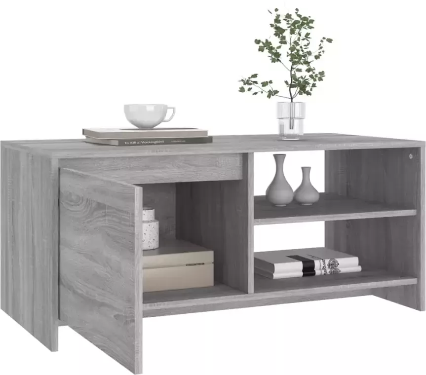 VidaXL -Salontafel-102x50x45-cm-bewerkt-hout-grijs-sonoma-eikenkleurig - Foto 4