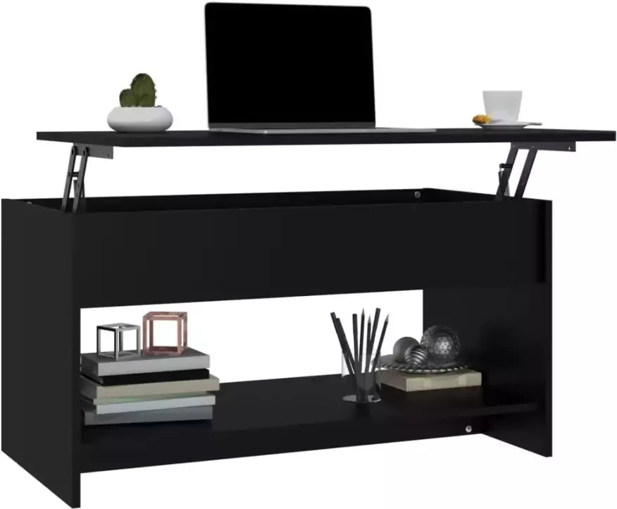 VidaXL -Salontafel-102x50x52 5-cm-bewerkt-hout-zwart - Foto 2