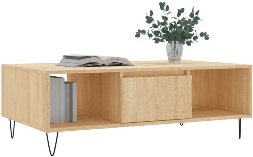 VidaXL -Salontafel-104x60x35-cm-bewerkt-hout-sonoma-eikenkleurig - Foto 1