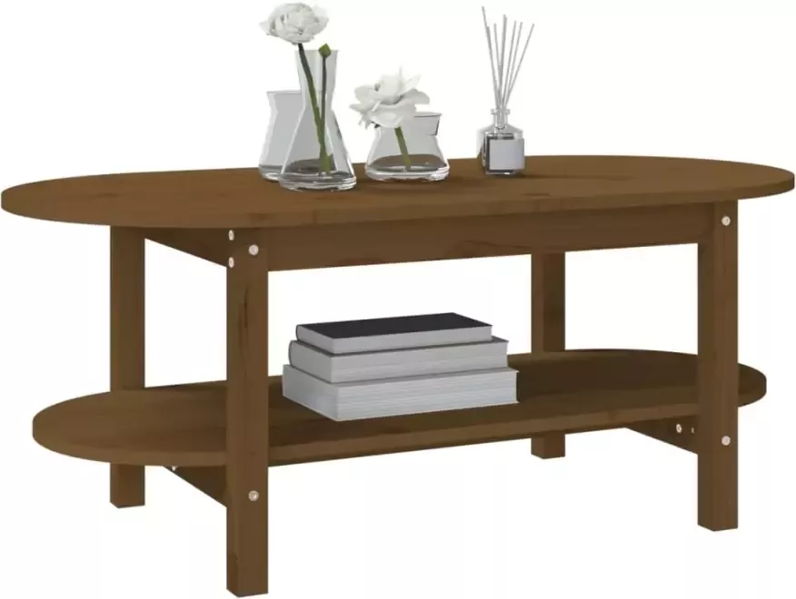 VidaXL -Salontafel-110x55x45-cm-massief-grenenhout-honingbruin - Foto 4