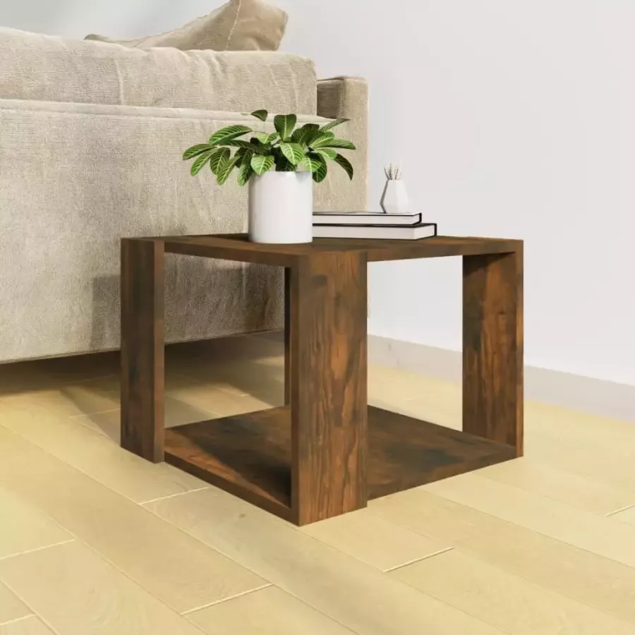 VIDAXL Salontafel 40x40x30 cm bewerkt hout gerookt eikenkleurig