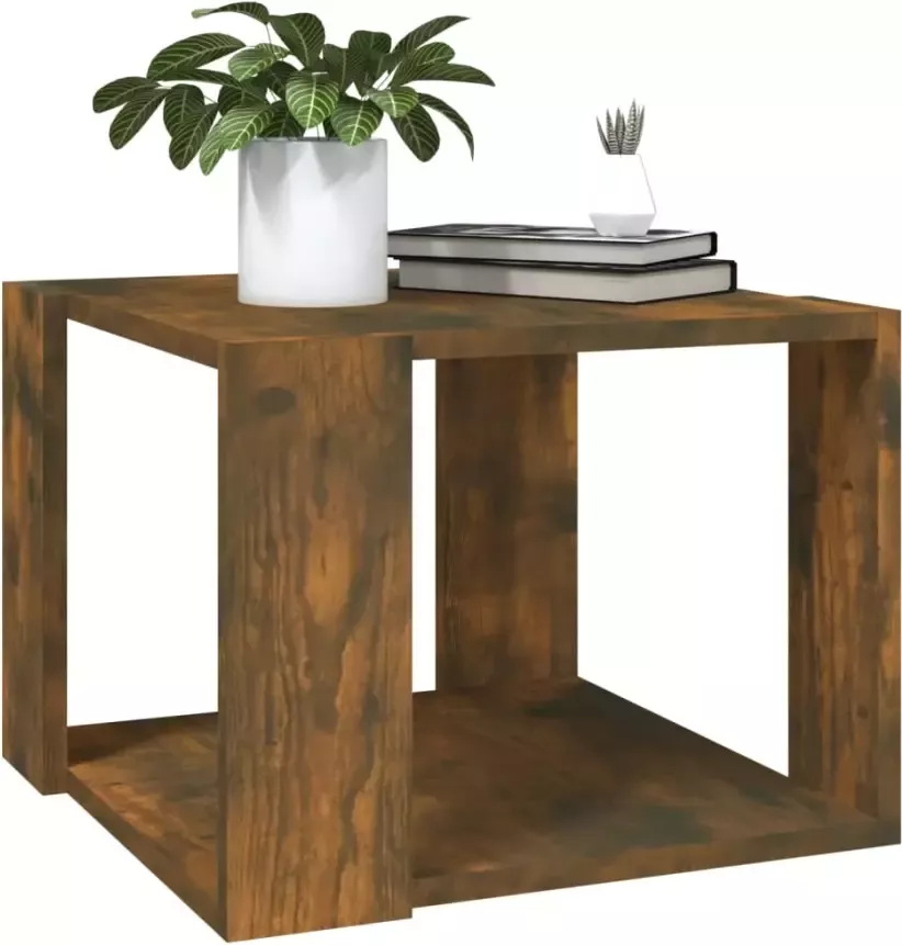 VIDAXL Salontafel 40x40x30 cm bewerkt hout gerookt eikenkleurig