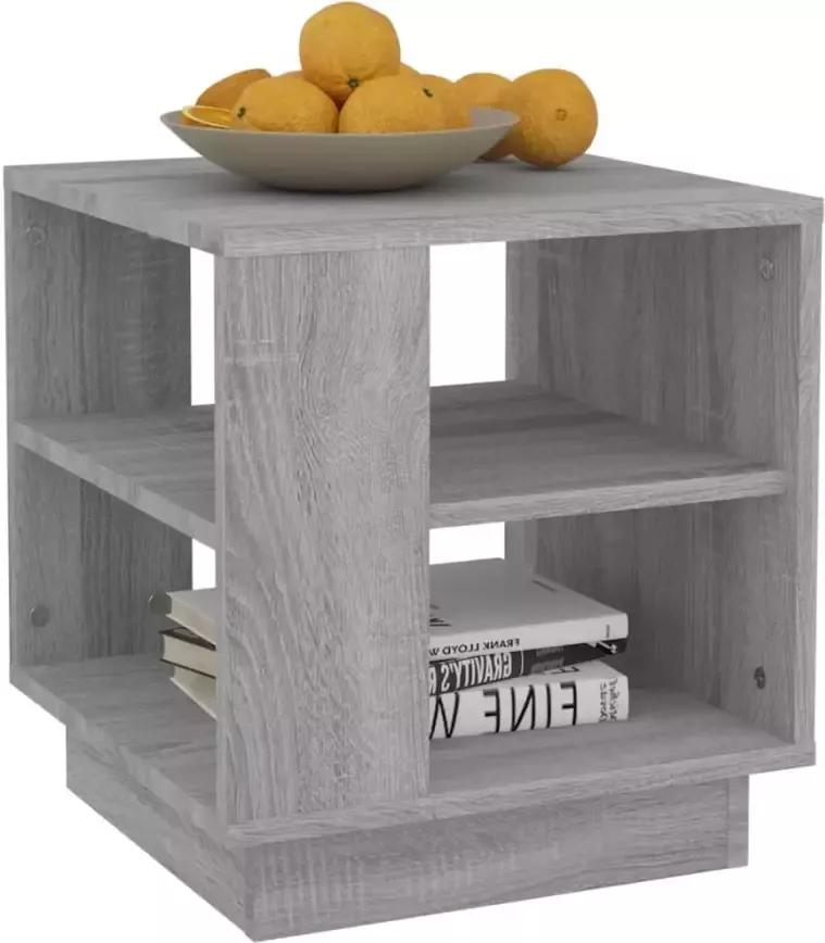 VidaXL -Salontafel-40x40x43-cm-bewerkt-hout-grijs-sonoma-eikenkleurig - Foto 4