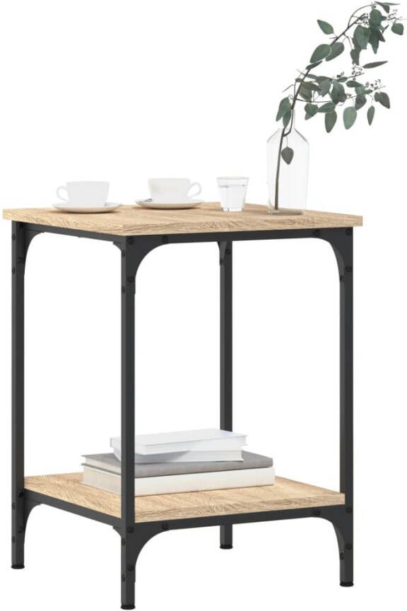 VidaXL -Salontafel-40x40x55-cm-bewerkt-hout-sonoma-eikenkleurig - Foto 4