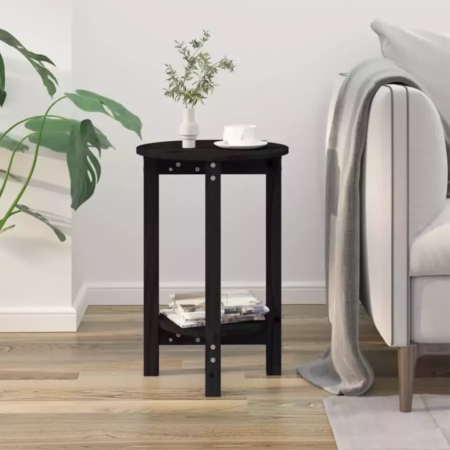 Furniture Limited vidaXL Salontafel Ø 40x60 cm massief grenenhout zwart