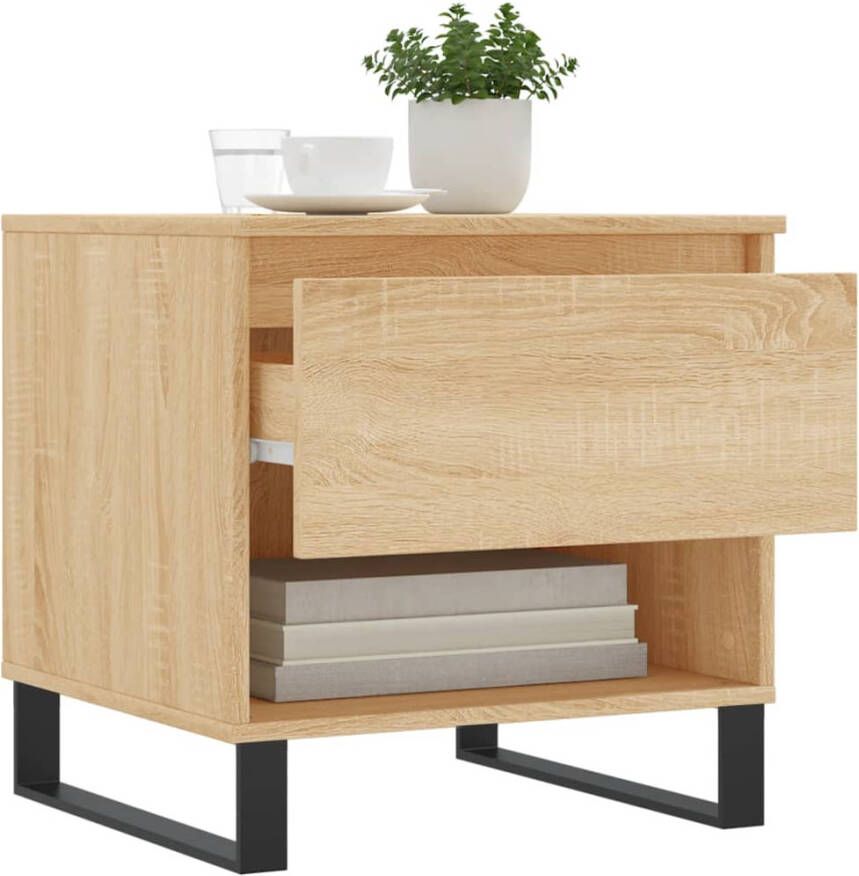 VidaXL -Salontafel-50x46x50-cm-bewerkt-hout-sonoma-eikenkleurig - Foto 1
