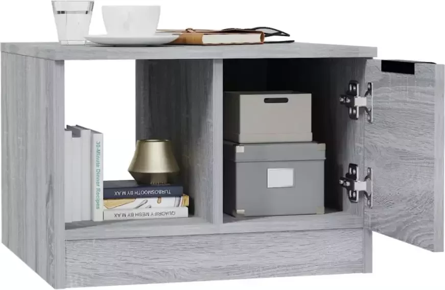 VidaXL -Salontafel-50x50x36-cm-bewerkt-hout-grijs-sonoma-eikenkleurig - Foto 4